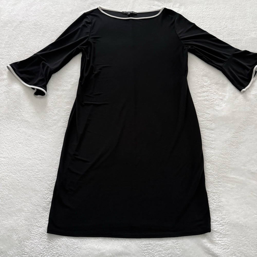 Black Dress Nik and‎ Nash Sheath Women's Large Round Neck Bell Sleeve Preppy